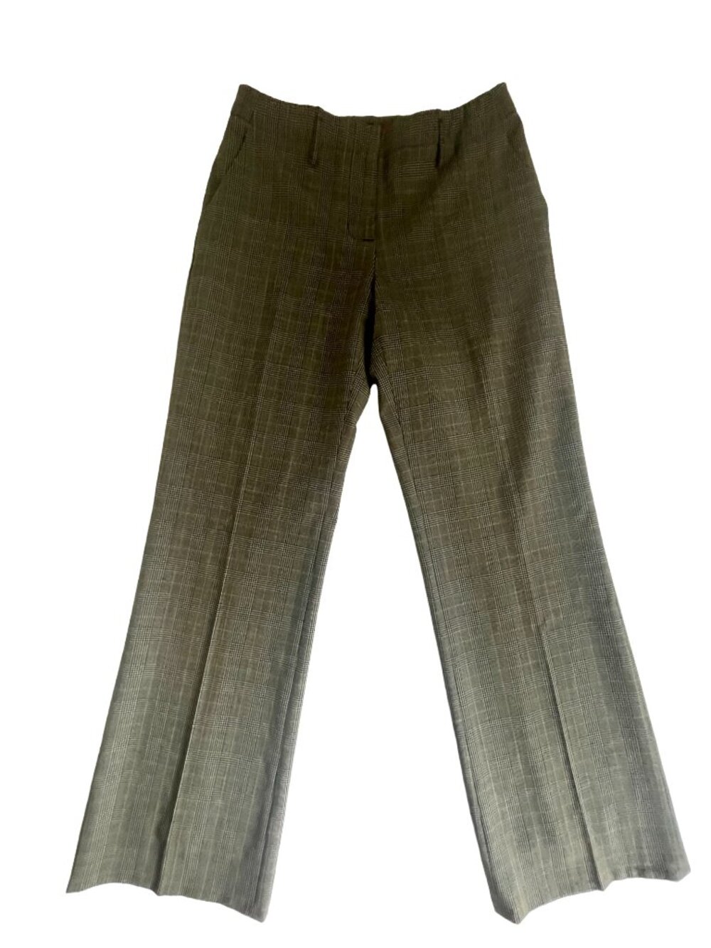 Anne Klein Gray Plaid Wide Leg Dress Pants Size 4 Career Trousers